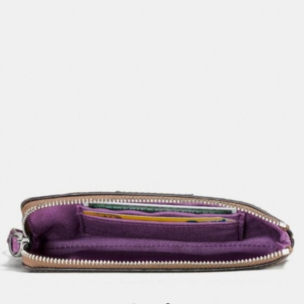 Coach Corner Zip Signature Wristlet - Picture 2 of 2